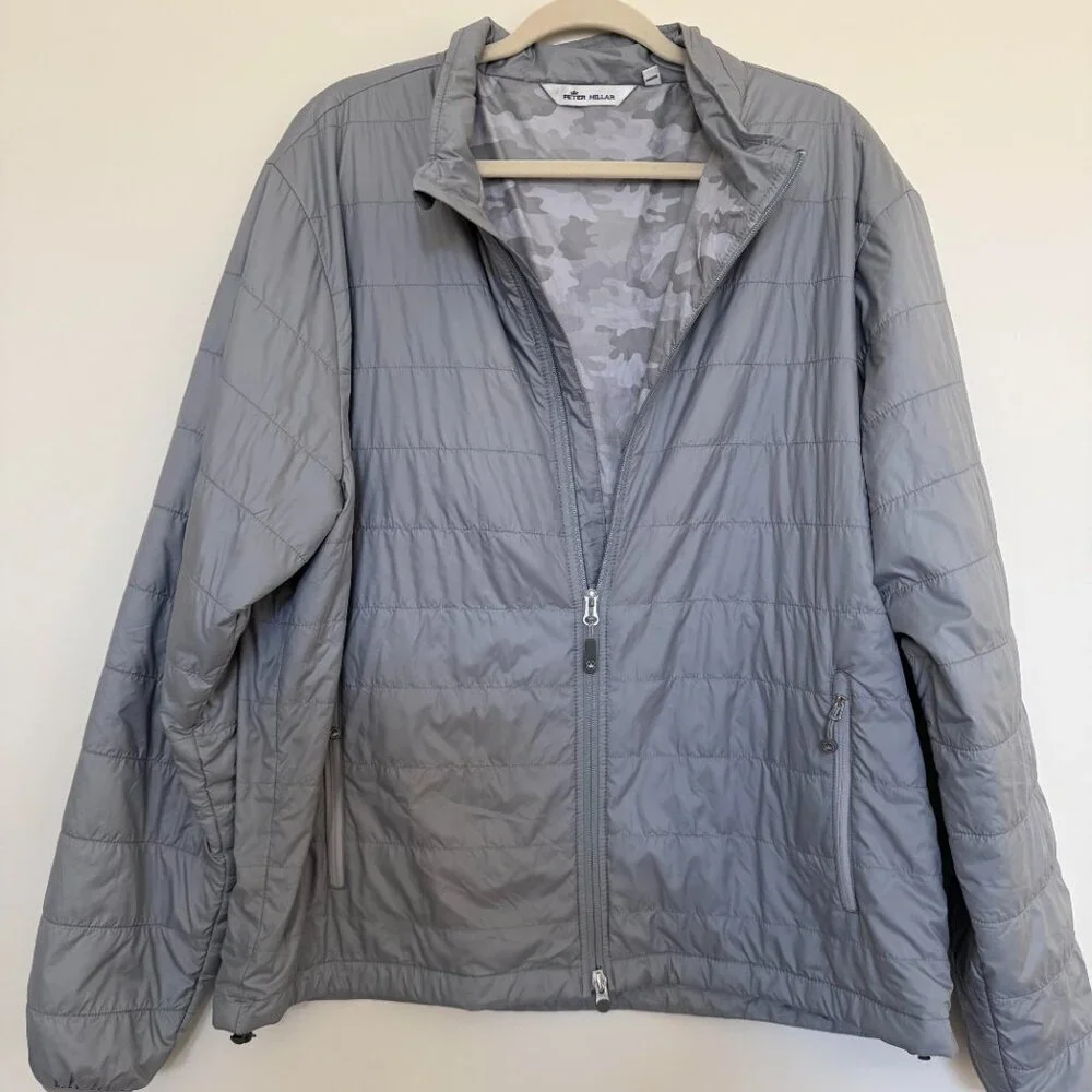 Peter Millar Men's Hyperlight Zip Up Puffer Jacket Classic Preppy - XL